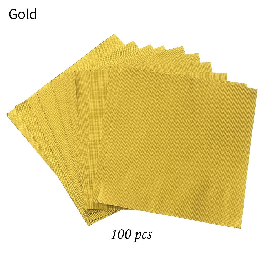 100pcs 10x10cm Aluminum Foil Candy Chocolate Biscuits Tin Wrapping Paper DIY Metal Embossing Gift Craft Paper Packaging Paper