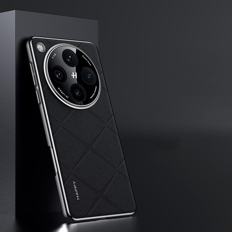 KEYSION Luxus-PU-Ledertasche mit Gittermuster für OPPO Find X8 Pro Beschichtung aus hartem PC, stoßfeste Telefonrückseite für OPPO FindX8 Pro