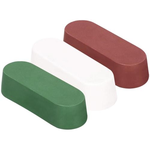 STEBRUAM Buffing Compounds (Red, White, and Green) - Set of 3 Solid Buffing and Polishing Compounds for Mirror Finishing