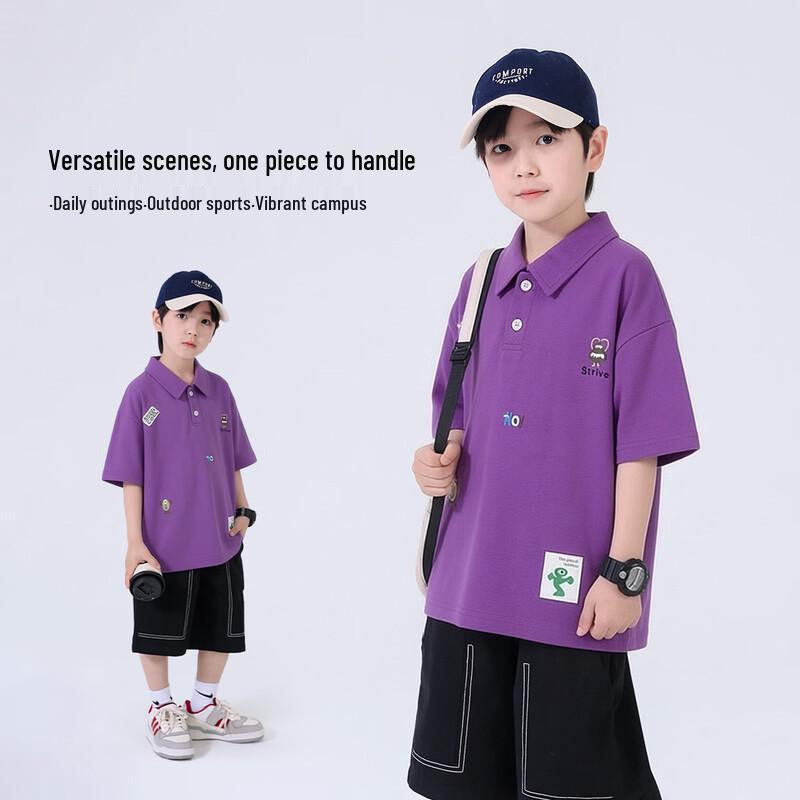 Boys' Casual Summer Short Sleeve Polo T-Shirt