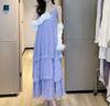 White Super Fairy Seaside Vacation Lace Suspender Skirt Women's Summer New Temperament Belly Cake Beach Dress