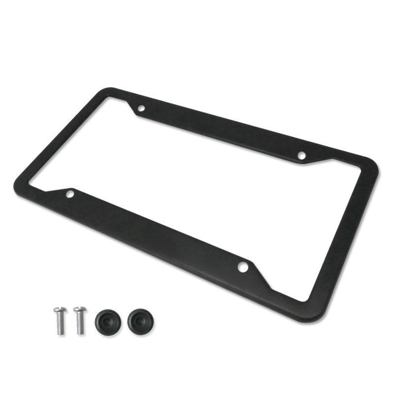 Support Noir Argenté Avec Vis Cadre Universel Plaque d'Immatriculation Américaine Accessoire Auto Fibre Couverture Plaque d'Immatriculation TAG Pour Avant Arrière
