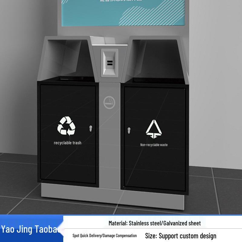 Commercial Large Stainless Steel Outdoor Trash Can for Parks and Streets