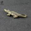 Creative Pure Brass Crocodile Scary Statue Animal Model Figurine Home Decor Decoration Accessories Halloween Decor Ornament