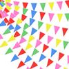 50M 100 Chorągiewek Kolorowa Trójkątna Girlanda Banerowa Dekoracja Imprezy Urodzinowej dla Dzieci Wesela Baby Shower Baner Wiszący Zewnętrzny