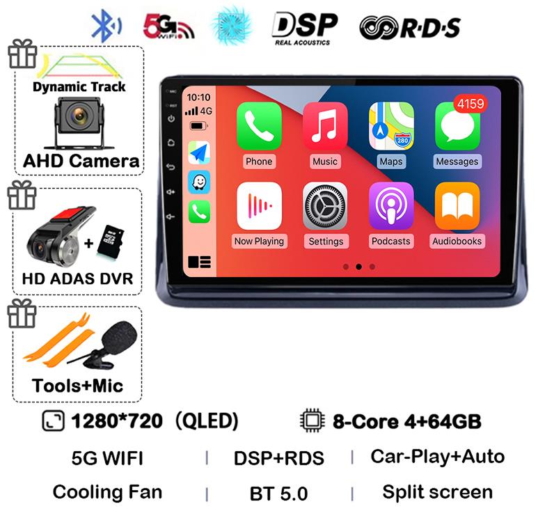 Android14 2din Auto For Toyota Noah Esquire Voxy 2014 2015 2016 -2020 Car Radio Multimedia Player GPS Navigation Support Carplay