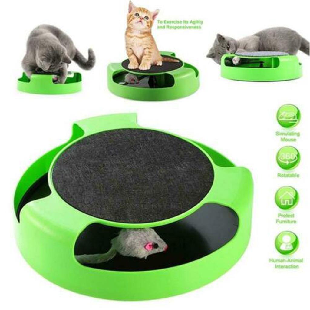 Catch The Mouse Moving Toy Interactive Plush Scratching Mat