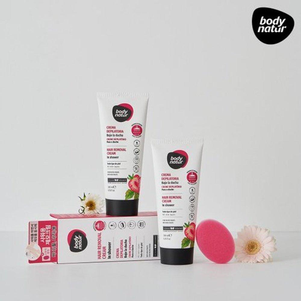 (2ea)BODY NATUR Hair Removal Cream In-Shower All Skin Red Fruit