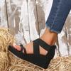 Shoes for Women  Fashion Casual Wedge Women's Sandals Summer Solid Color Open Toe Cross Sandals for Women Zapatos De Mujer