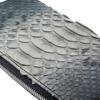 Artemis Classic L-Shaped Slim Gray Python Long Wallet (ZW0008) - Men's Long Wallet with Zipper, Snake Pattern, and Genuine Leather