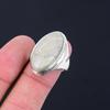 925 Sterling Silber Natürlicher Fossiler Korallen Versprechens Mehrstein Eleganter Ring Größe 8