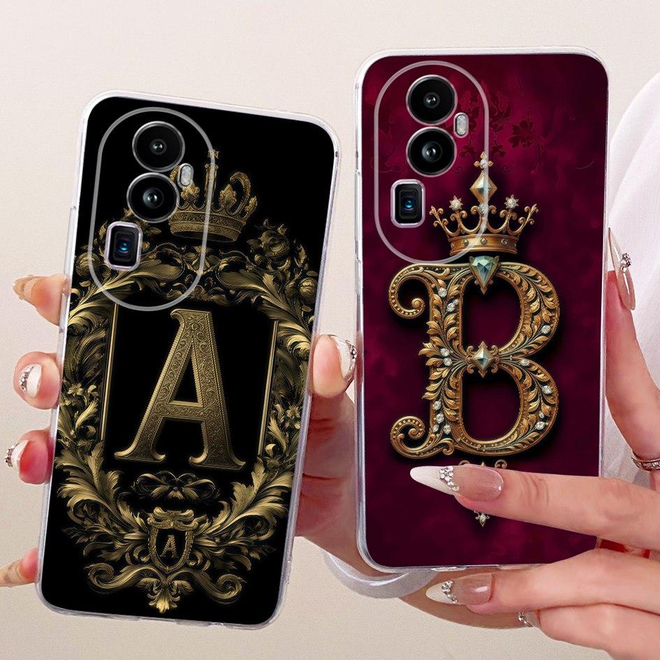 For OPPO Reno 10 Pro+ Case CPH2521 Luxury Crown Letters TPU Soft Silicone Phone Cover For OPPO Reno 10 Pro Reno10 Pro Plus Funda