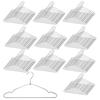 Tamatoshi Steel Hangers, Single, 42cm Wide, Pack of 100, Chrome Plated, Non-Slip, 5-Year Warranty, Developed by a Retail Fixture Manufacturer, Slim, P