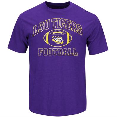 T-shirt Graphique de Football Violet pour Hommes LSU