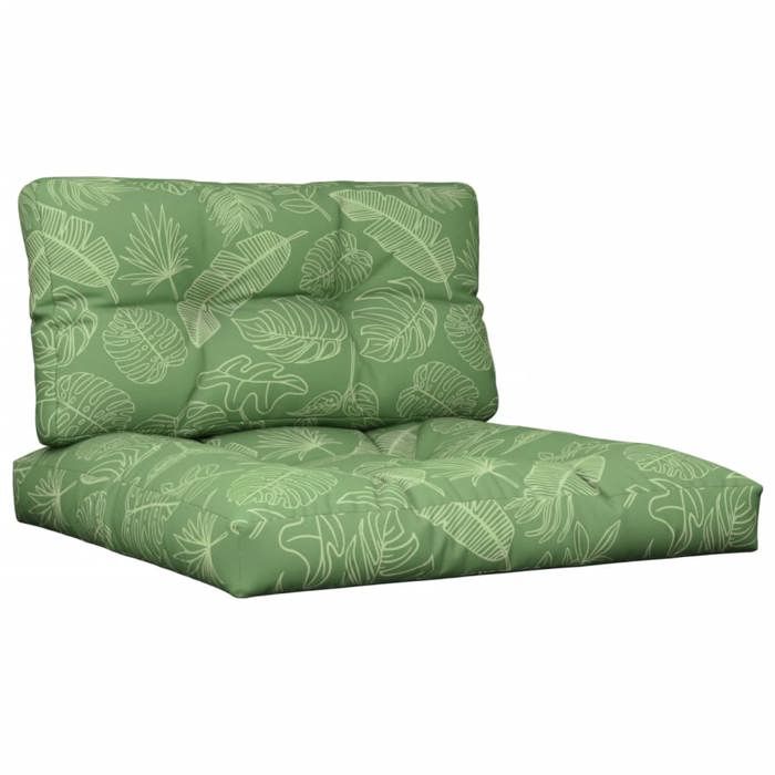 VidaXL Coussins de palette 2 pcs motif de feuilles tissu 360730
