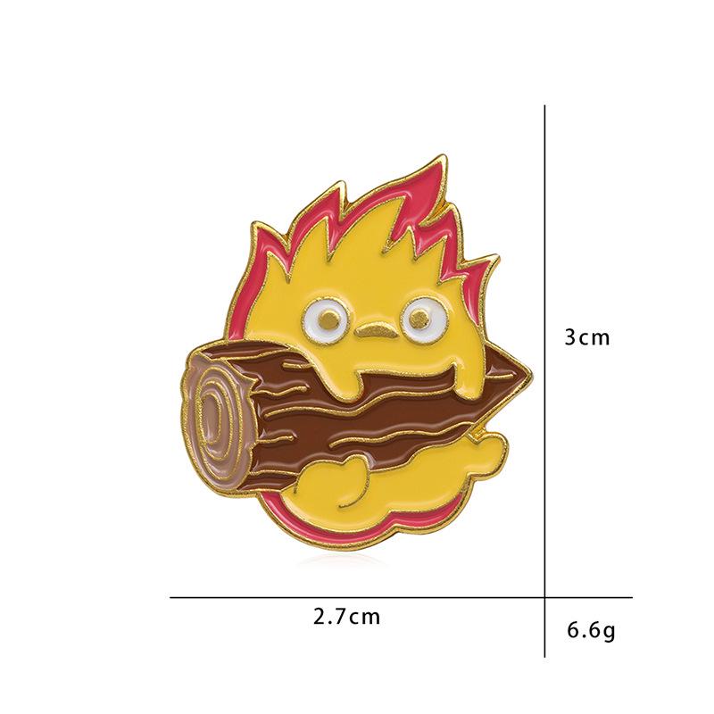 Calcifer Fire Sprite Enamel Pin - Japanese Game Cartoon Lapel Brooch
