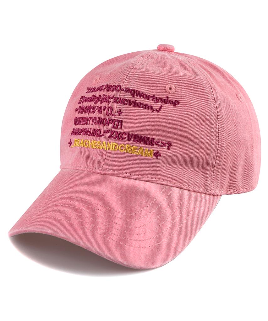 Bichiseuaenkeulim Text Pigment Ball Cap-Pink