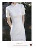 Petite White Retro Cheongsam 2025: Autumn High-End Short Dress for Girls