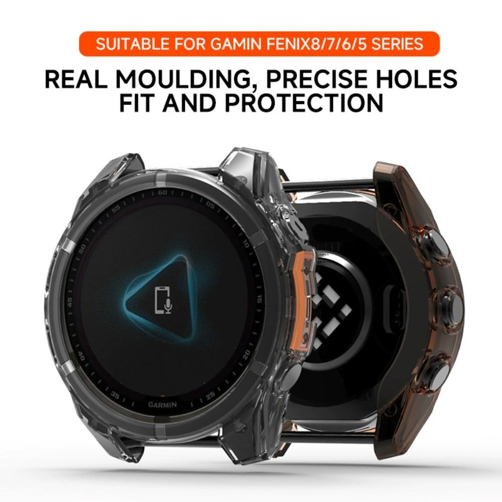 Etui til Garmin Fenix 8 43mm 47mm 51mm AMOLED SOLAR Mykt TPU-deksel Beskytter Anti-ripe Støtfanger Beskyttelsesetui Tilbehør