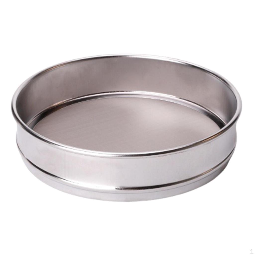 Velké 20 cm nerezové síto na mouku pro pečení a prosévání