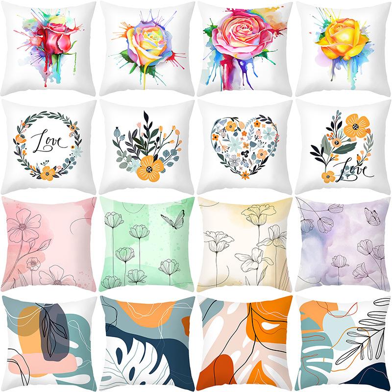 

Nordic Style Plant Rose Series Printing Series Sofa Furniture Pillowcases