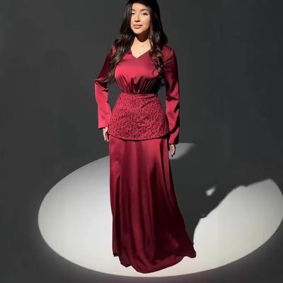 European and American Women's Clothing Spring New Temperament Elegant V-neck Sequined Apron Satin Dress Dress