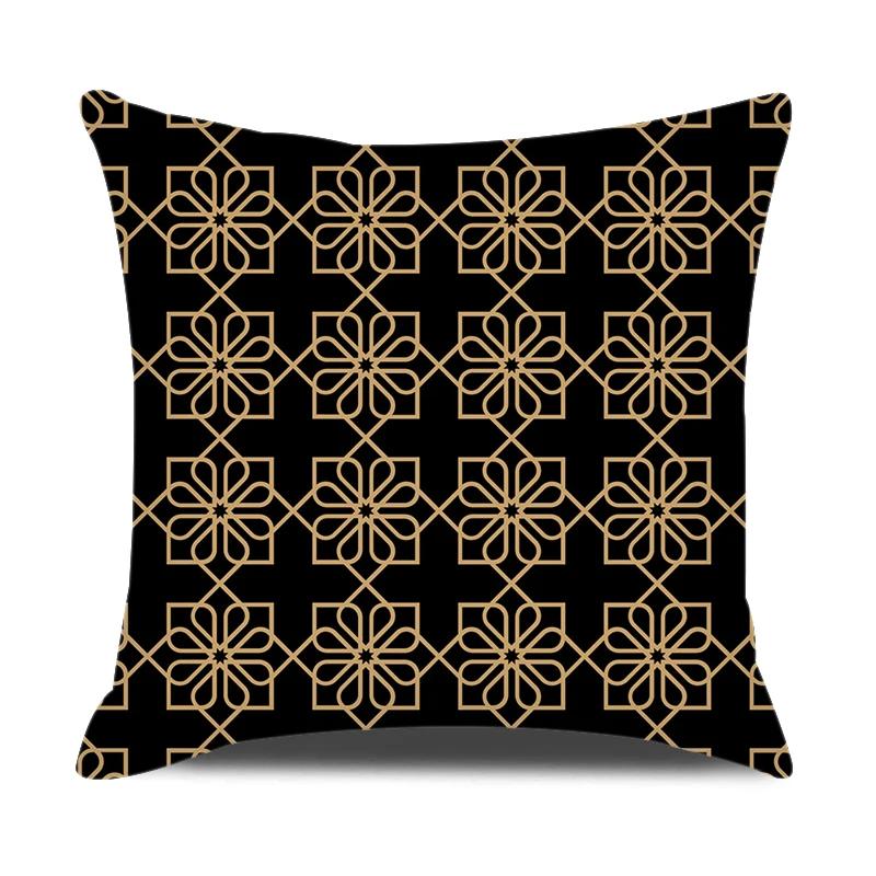 European Style Home Decorative Cushion Cover 18X18 Inches Geometric Printed Throw Pillowcase Baroque Decor Pillow Cover For Sofa