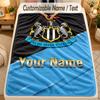 Flannel BlanketNewcastle United FC Custom Name Text Personalized Soft Warm Throw Blanket Home Decor Gift