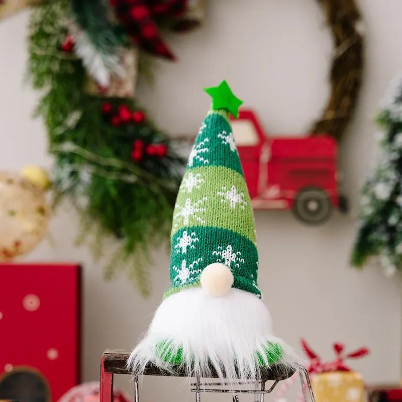 

LED Light Plush Knitting Crafts Tree Pendant Christmas Season Decorations for Home Kids Perfect Gift Christmas Faceless Doll Gnome Ornaments