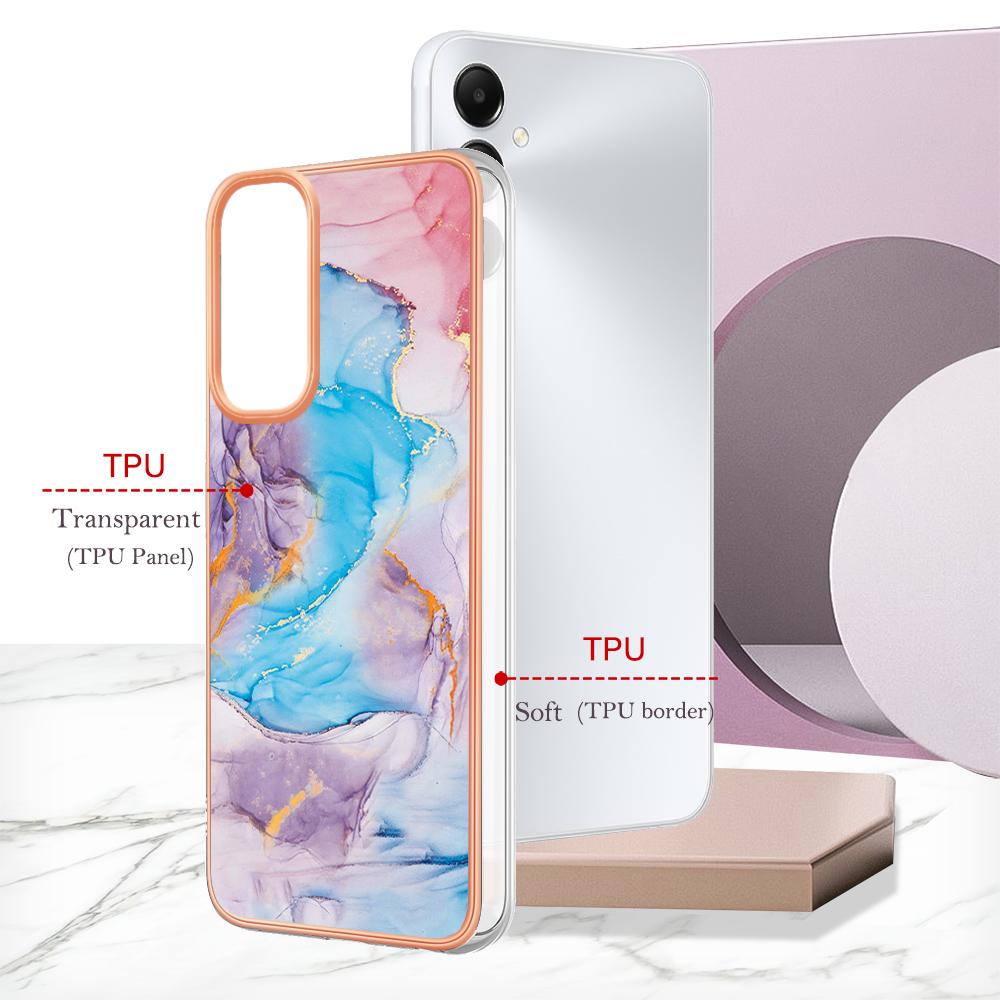 For Samsung Galaxy A05s 4G Case with IMD Marble Flower Pattern TPU Mobile Back Cover