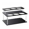 Black Acrylic 2 Level Syrup Bottle Holder Stand With 6 Capacity Coffee Syrup Rack For Kitchen Countertop Organization