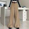 Milk Card Color Women's Wide-Leg Suit Pants, Slightly Flared, High Waist, Drapey, Floor-Length, 2026 Early Spring Fashion.