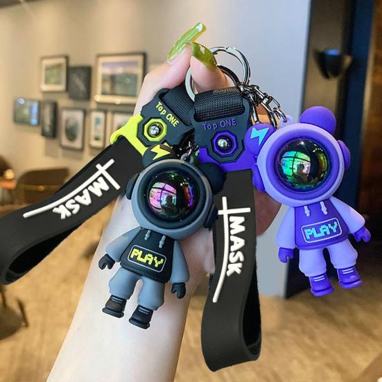 Key Chain Handmade DIY Tassels Anti-fall PVC Cute Colorful Bear Backpack Pendant Jewelry Accessories