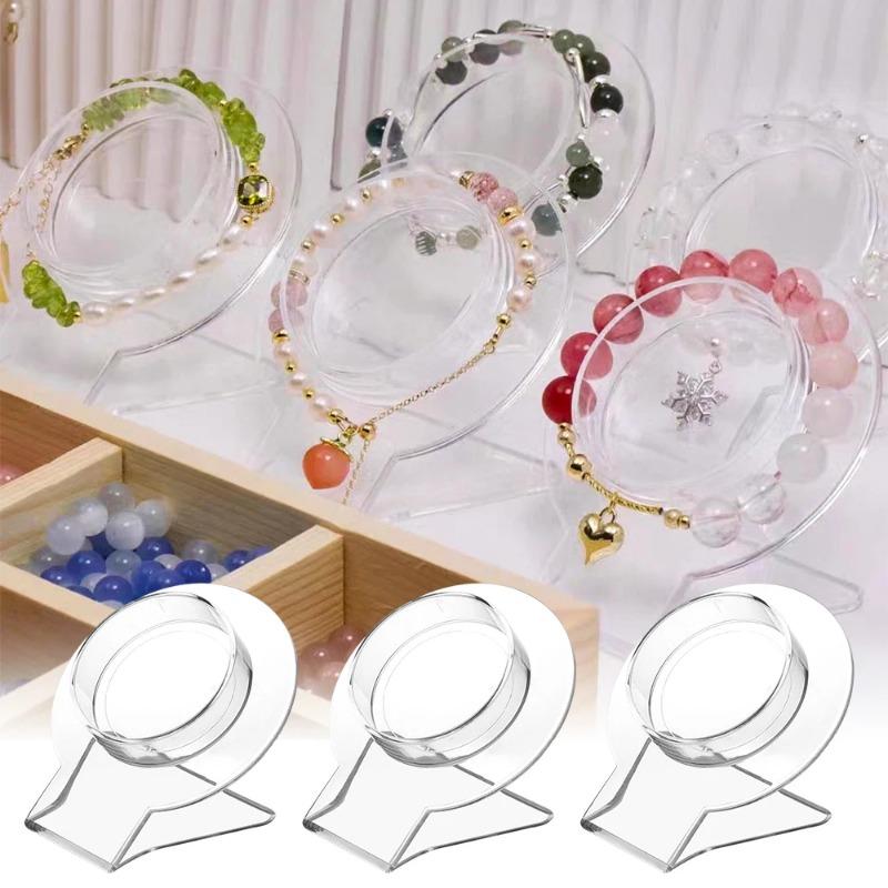 Clear Jewelry Bracelet Display Holder Bangle Organizer Rack Acrylic Bracelet Display Collar Stand Holder Practical Use Tool