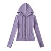 Women's American-Style Slim Fit Thermal Fleece Hoodie with Double Zippers & Large Pockets for Autumn/Winter Yoga