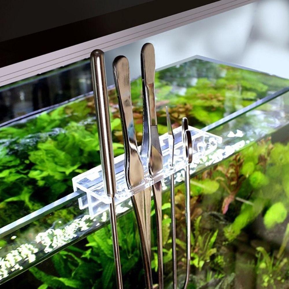 Aquarium Plant Tools Storage Rack Acrylic For Tweezer Scraper Tool Holder Fish Bowl Cleaning Accessories