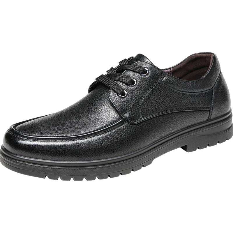LAORENTOU Men s Leather Business Casual Lace-up Shoes 42