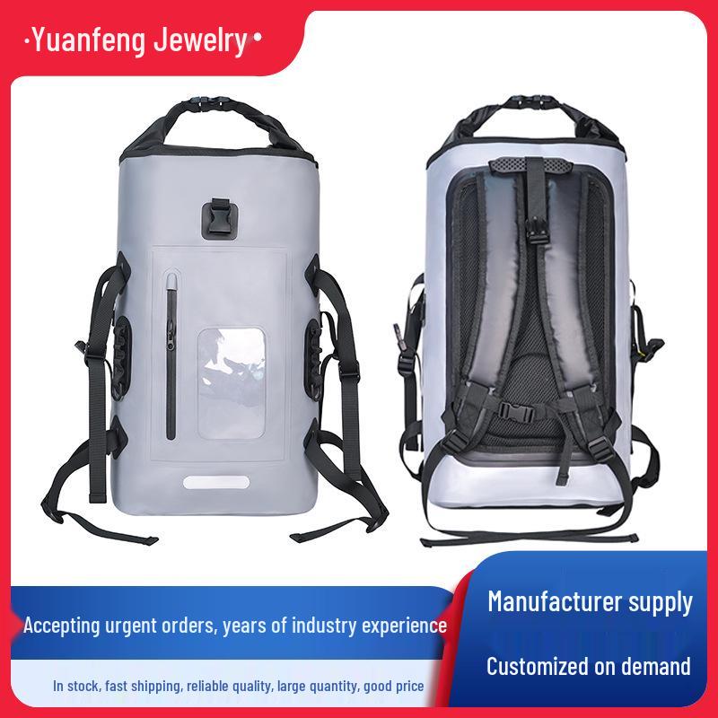 500D Waterproof Backpack for Camping & Hiking - Large Capacity Outdoor Bag 32L оранжевый
