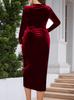 Elegante Vestito da Donna Taglie Forti con Maniche Lunghe che Segue le Curve - Moda Europea e Americana 2025.