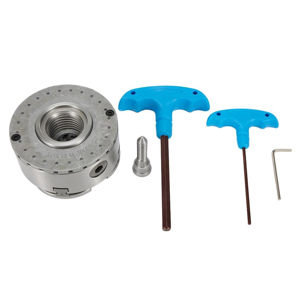 4In 4‑Jaw Self‑Centering Lathe Chuck with M33 Thread 2.5mm Wrench 96mm Chuck OD