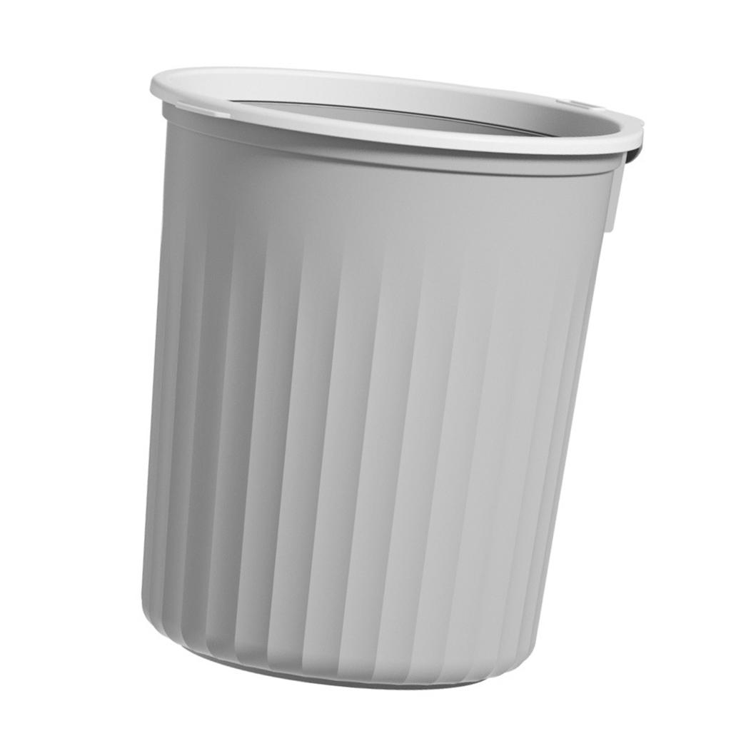Round Garbage Container Bin Large Capacity Trash Can with Pressing Ring for Household Bathroom