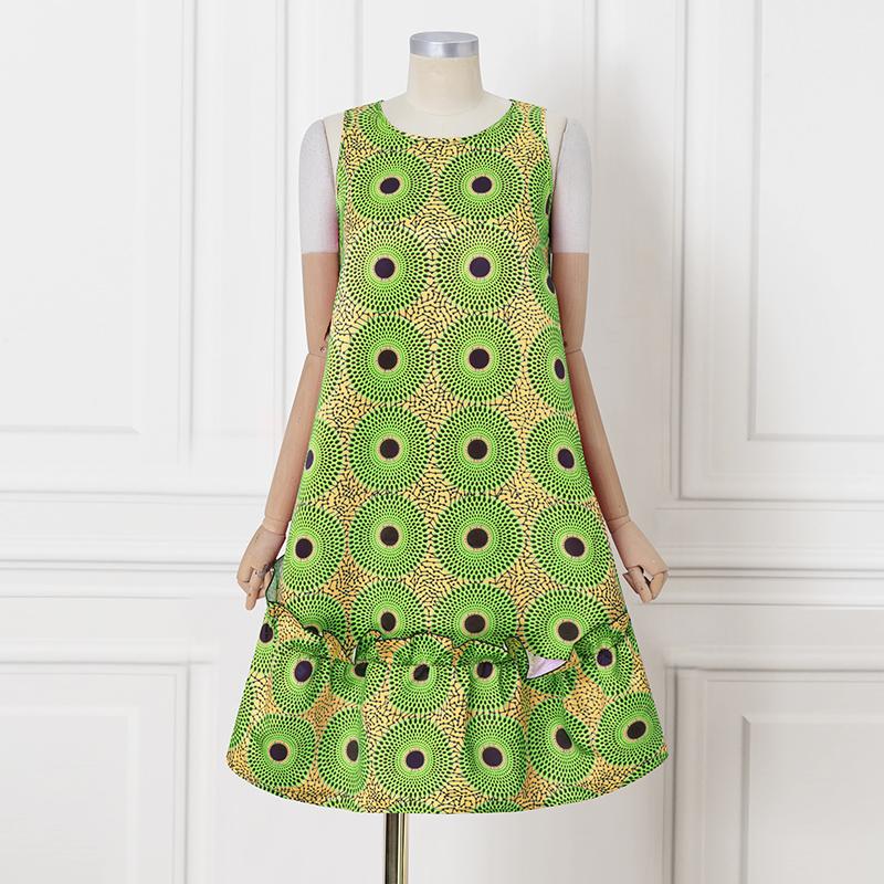 VONDA Plus Size Women Summer Sleeveless Floral Print Ruffled Hem Casual Tunic Dress