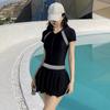 Indoor Swimsuit With High Waist Spliced Design For Hot Weather And Spa Relaxation
