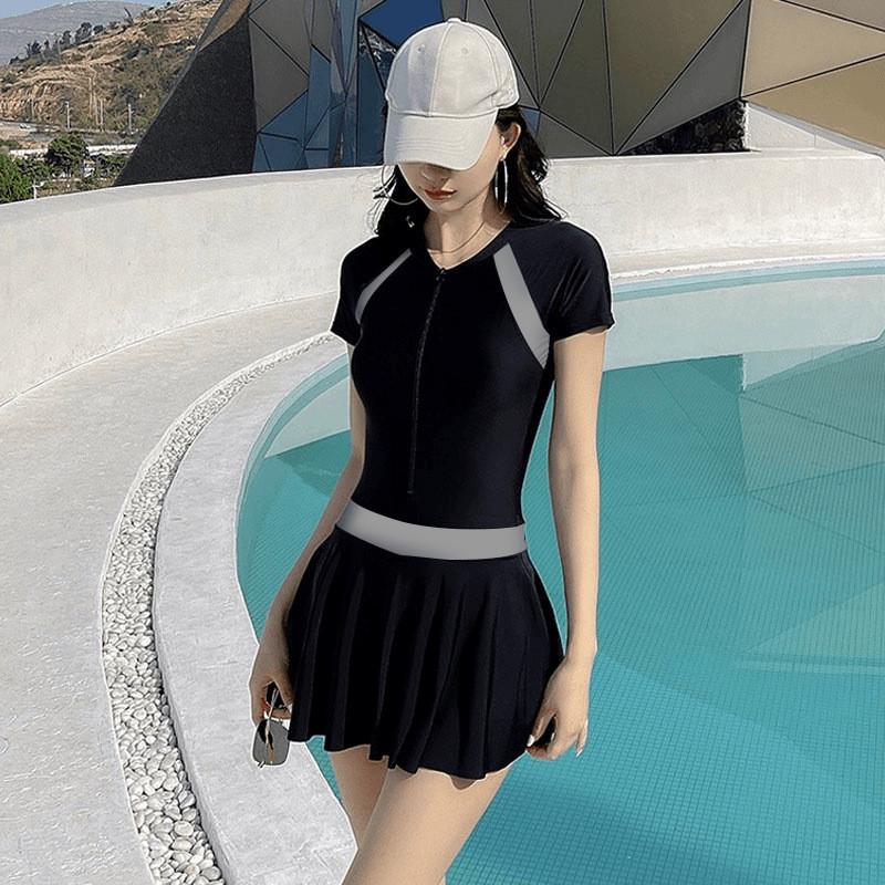 Indoor Swimsuit With High Waist Spliced Design For Hot Weather And Spa Relaxation