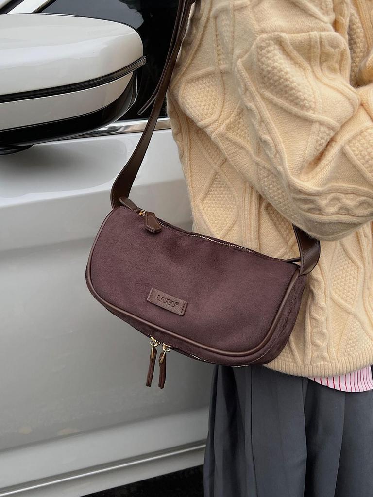 2025 Herbst/Winter Damen Retro Wildleder Umhängetasche - Vielseitige, modische Schultertasche für Freizeit und Pendlergebrauch