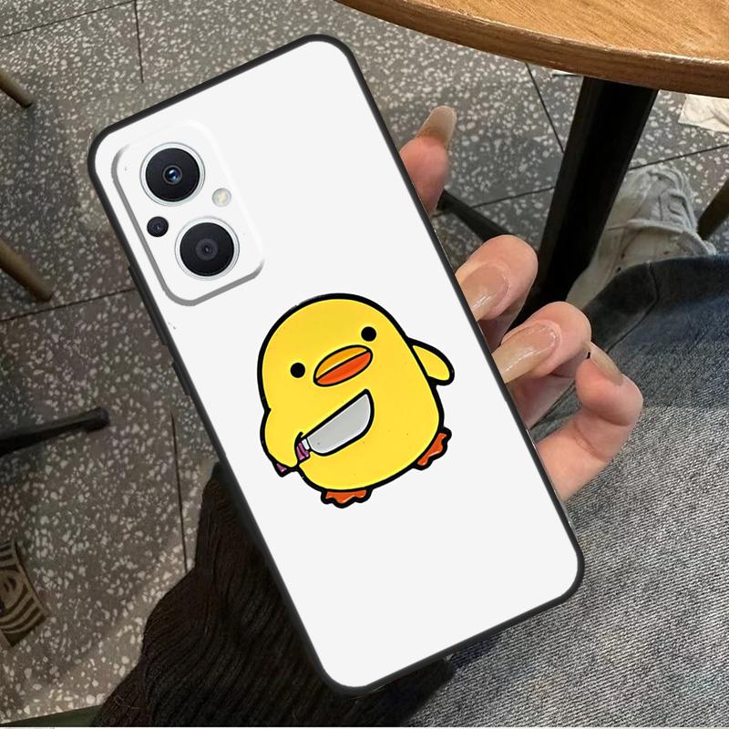 Cartoon Duck Knife For OPPO Reno 11F 12F 13F 14F 8T 10 11 12 13 14 Pro 8 7 Lite OPPO Find X8 X6 X5 X9 Pro Case