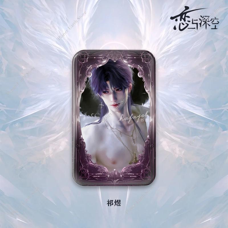 2025 1/4Pcs Love and Deepspace Sylus Rafayel Zayne Xavier Anime Square Badge Emblem Zinc Alloy Feather Brooch Cartoon Gifts