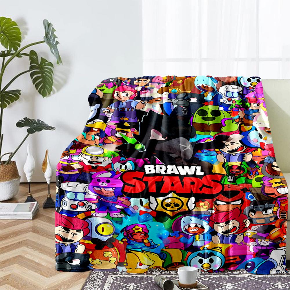 Brawl Stars Theme Printed Blanket - Perfect for Couch, Bed, Travel & Outdoor Use | Machine Washable, Cozy & Durable.