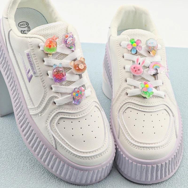 Shoelaces Decorative Clip Children's Bling Glitter Princess Ice Cream Rainbow Shoe Buckle Removable Shoe Charms Decorations 1PCS