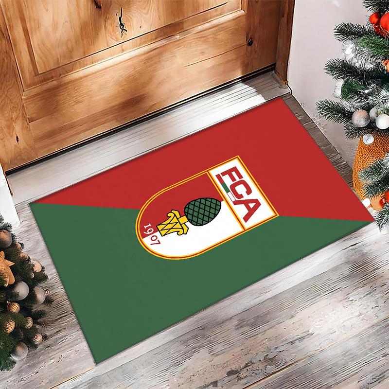 FC Augsburg FC Soccer Football Pattern Soft Area Rug Non Slip Indoor Floor Carpet Sports Decor Mat for Bedroom